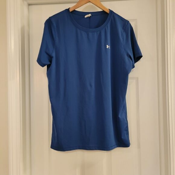 UNDER ARMOUR Heat Gear fitted Blue tshirt size medium - Picture 1 of 4